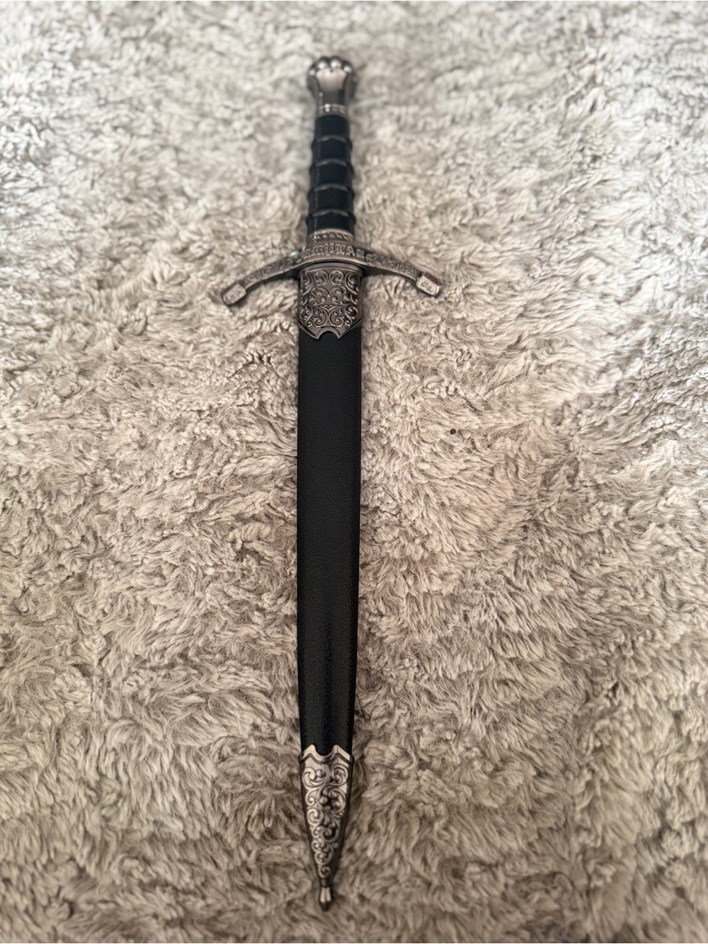 Chrome Hearts Black and Silver Medieval Style Dagger